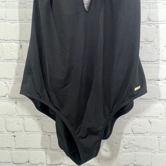 Sunseeker Y2K One Piece Swimming Suit Size 10 Embroidered Minimalist Preppy - Picture 6 of 16